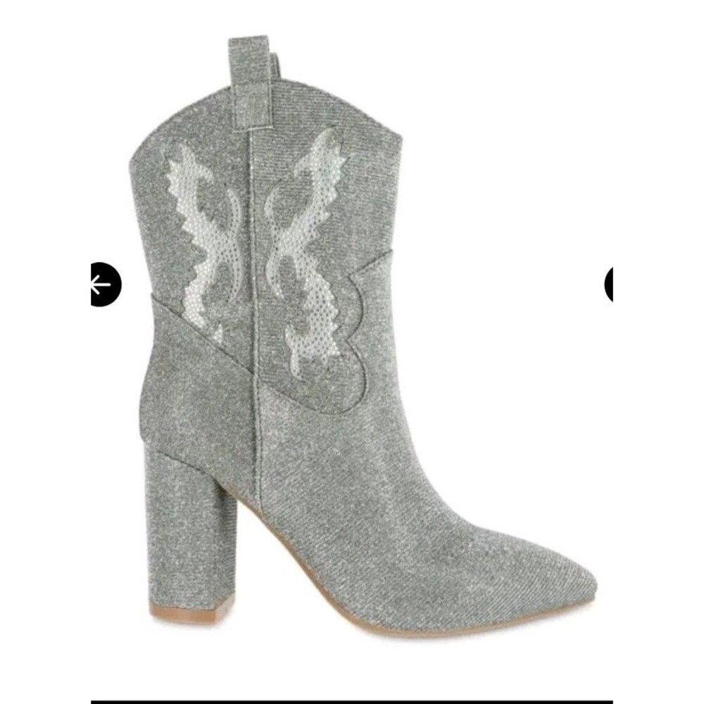 NEW MIA Gypsi Western Boots Cowboy Cowgirl Women's Shoes 8  Sparkling Silver